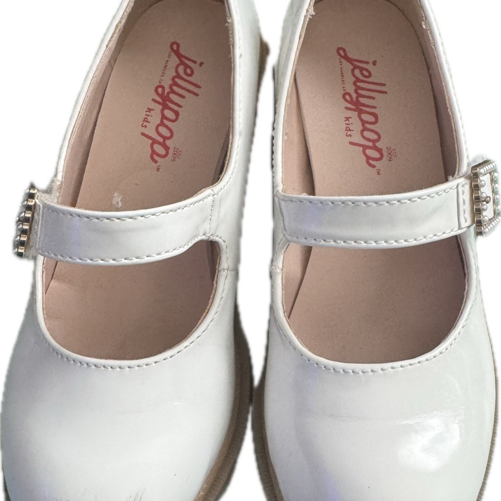 Jellypop Kids Glossy White Dress Shoes